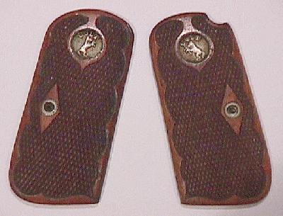 Model M Deluxe Checkered Walnut Grips with Recessed Medallions