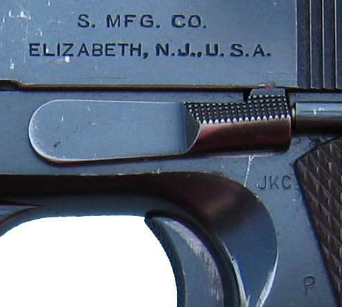 Left side slide markings - "S. MFG. CO. ELIZABETH, N.J., U.S.A."
