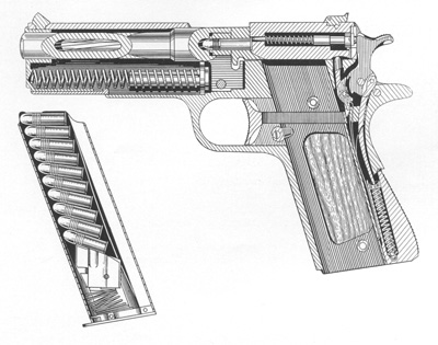 Colt .22-.45 Service Model Conversion Unit Sectional View