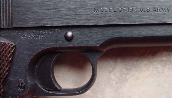 Colt Model 1911 Serial Number 599216 - Black Army