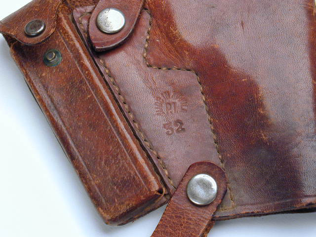 Close-up of markings - shoulder holster for Colt Model M Marked "Manila. P.I."