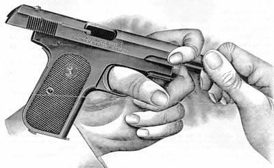 Colt Model M .32/.380 Disassembly Illustration